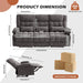 Recliner Sofa with Cup Holders for Living Room 3 Seat Manual Oversized Recliner Chiar with Ergonomic, Side Pocket for Adult