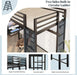 Loft Bed with Desk, Metal Loft Bed Twin Size with 2 Built-In Ladders, with Safety Guard,Space-Saving Bed Frame, Noise Free for Small Bedroom, Black (Twin Size)
