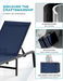Aluminum Chaise Lounge Ourdoor - Foldable & Assemble Free Outdoor Lounge Chair with 5 Adjustable Backrest, Patio Lounge Chair for outside Poolside Beach Pool, Navy Blue
