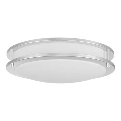 Flaxmere 14 In. Chrome Dimmable Integrated LED Flush Mount Ceiling Light with Frosted White Glass Shade