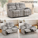 CAMMOV 67" Manual Loveseat Recliner Sofa, Wall-Hugger 2 Seat Reclining Loveseat Couches with 2 Concealed Cup Holders, Hidden Storage, Chenille Fabric Reclinable Sofa for Living Room, Light Grey