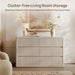 53.5" Extra Wide Dresser for Bedroom Dressers with 6 Fluted Drawers