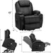 Power Lift Recliner Chair PU Leather with Massage for Elderly Ergonomic Lounge Chair Classic Single Sofa with 2 Cup Holders Side Pockets Home Theater Seat (Leather, Light Black)