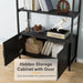 Arched Bookcase With Doors 71Inch Industrial Black