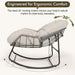 Oversized Egg Rocking Chair for Indoor Outdoor – All-Weather Wicker Rattan Lounge Chair with Cushion Patio Rocker for Porch Garden or Balcony (Beige)