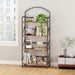 Arched Bookshelf 4 Tier Shelf Storage Organizer Bookcase,No Assembly Folding Book Shelf for Living Room,Bedroom Home Office Rack Bookhelves