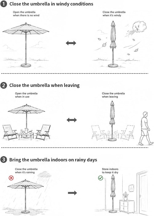 9FT/10FT Bamboo Patio Umbrella, UPF50+ Outdoor Table Umbrella