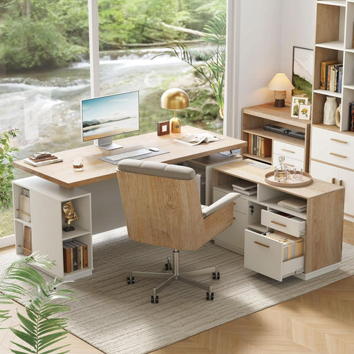 71Inch L Shaped Standing Desk With USB WalnutFinish