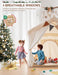 Kids Play Tent 2 in 1 with Padded Mat and Lights, Large Kids Playhouse with 2 Doors & 4 Windows, Indoor & Outdoor, Christmas Toddler Tent, 51" X35" X 51"