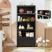 Black 69 Inch Tall Farmhouse Bookshelf OpenDisplayShelf