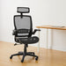 Ergonomic High-Back Desk Chair, Comfortable Flip-Up Armrests, Contoured Mesh Seat, Swivel, Black, 25.5"D X 26.25"W X 49.25"H