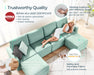 Modular Couches and Sofas Sectional with Storage, 6 Seat Sectional Sofa for Living Room, U Shaped Sectional Couch with Reversible Chaises, Teal