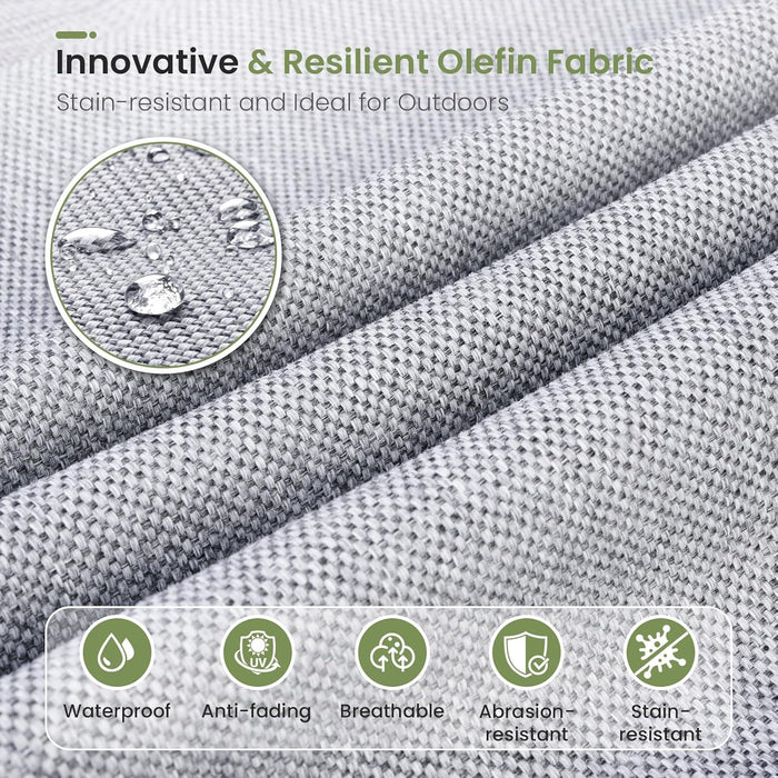 Outdoor Patio Furniture Set 6-Piece, Outdoor 5-Seat Sofa with Coffee Table, Waterproof Thick Cushion Patio Conversation Set, All Weather Outdoor Couch Set for Deck, Lawn, Balcony, Porch