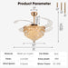 48" Crystal Retractable Ceiling Fan with Light - (Glam, Gold)