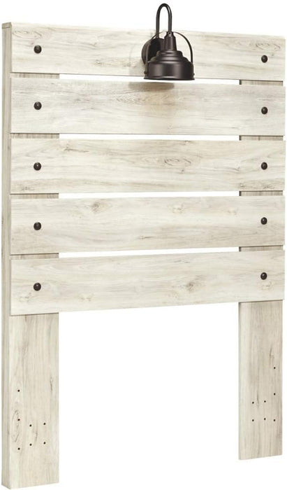 Cambeck Farmhouse Panel Headboard ONLY with USB Charging Stations, Twin, Whitewash