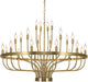 Gold Chandelier 24 Light Large Chandelier for High Ceilings, Farmhouse Wagon Wheel 39In 3-Tier for Dining Room, Hallway, Living Room, Foyer
