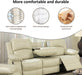 Living Room Furniture Set Leather Recliner Sofa Set Loveseat Chair Furniture Sofa Set for Living Room/Small Space/Rv/House/Office/Theater Seating (A-Beige Leather,Sofa(3Seater))