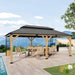 12x20 Hardtop Gazebo Wood Outdoor Pavilion Lockers