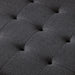 Large Square Upholstered Tufted Linen Ottoman Coffee Table, Large Footrest Ottoman with Solid Wood Shelf- Charcoal