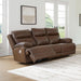 Vonryan Modern Leather Match Power Reclining Sofa with USB Ports, Dark Brown