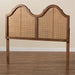 Modern Rattan Queen Size Arched Headboard in Walnut