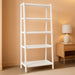 5-Tier Sturdy Rubberwood Ladder Bookshelf, Freestanding Storage Organizer Bookcase, Display Shelf for Small Space, White, 25.98" W X 74.48" H X 15.03" D