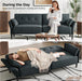89 Inch DarkGray Velvet Fabric Convertible SofaBed