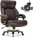 Big and Tall Office Chair for Heavy People, 500LBS High Back Extra Wide Heavy Duty Executive Office Chair Comfortable for Home Office, Large Computer Desk Chair with Adjustable Lumbar Support Brown