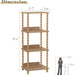 FourTier Bookcase SpindleLeg Open Shelves Caramel Tan