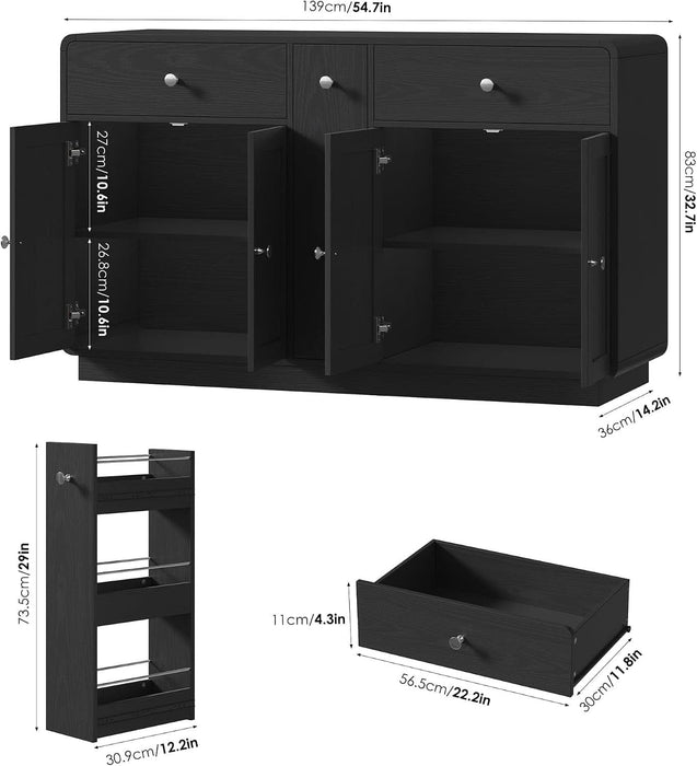 Buffet Cabinet with Storage, 54.7" Large Kitchen Storage Cabinet
