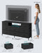 Dresser for Bedroom with Outlets & LED Lights, 8 Fabric Drawers