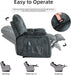 Reclining Living Room Set, Soft Fabric Manual 2 Piece Recliner Sofa Set, Included Recliner Chair with Massage and Heat and Loveseat Daul Recliner, Green Grey(Recliner+Loveseat)