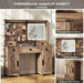 Rustic Oak FortySevenPointTwoInch Makeup Vanity Desk IntegratedLighting