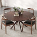 47.2" Solid Wood round Dining Kitchen Table for 4-6 People with Intersecting Pedestal Base