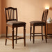 CHS-MAH-C Chelsea Counter Height Stools - Linen Fabric Upholstered Wood Dining Chairs, Set of 2, Mahogany