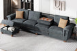 Dark Gray L-Shaped Sectional Couch with Storage