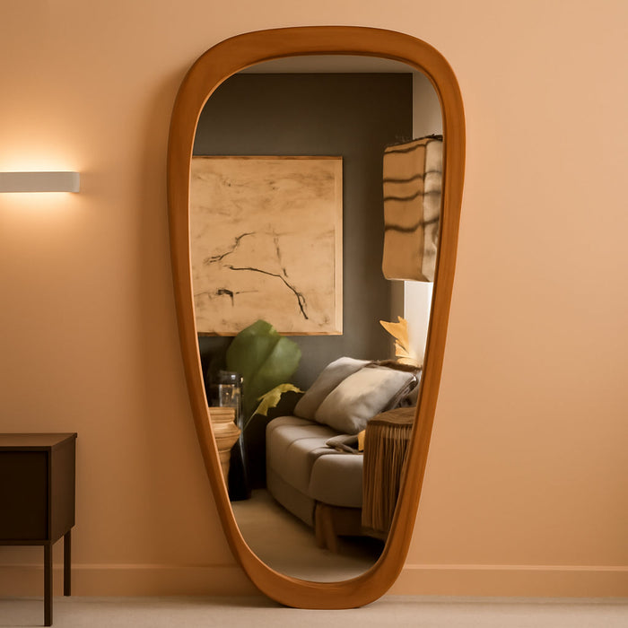 Asymmetrical Mirror, Irregular Mirror Full Length, Boho Wall Mirrors Decorative for Bedroom Living Room Entryway Hall, Mid Century Modern Decor 48" H X 22" W