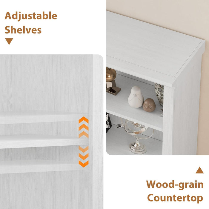 3-Tier Bookshelf, White Bookshelf with Adjustable Shelf, Wooden Bookshelf Open Storage, 9.8" D X 24.6" W X 38" H, Small Bookcase for Study Room, Living Room, Home Office, Bedroom (White)