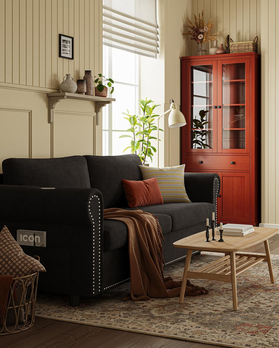 Queen Sleeper Sofa Bed Black Ergonomic Contemporary