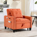 Three In One Velvet Orange Convertible SleeperChair