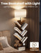 6 Tier Tree Bookshelf with Light, Corner Tall Narrow Bookshelf, Small Bookcase with Storage Cabinet,Floor Standing Bookshelves Organizer for Bedroom/Living Room/Home Office, Rustic Brown