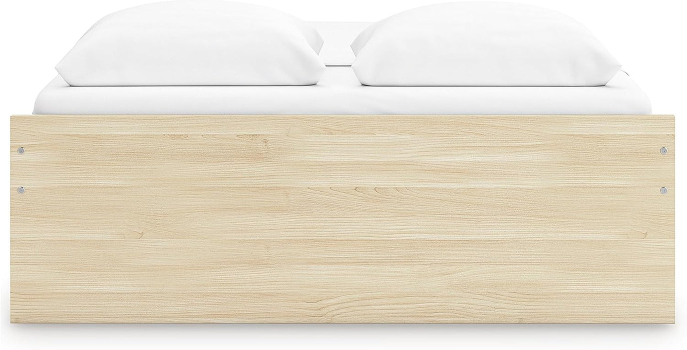 Signature Design by Ashley Onita Scandinavian Queen Platform Bed, Foundation or Box Spring Not Needed, Light Brown