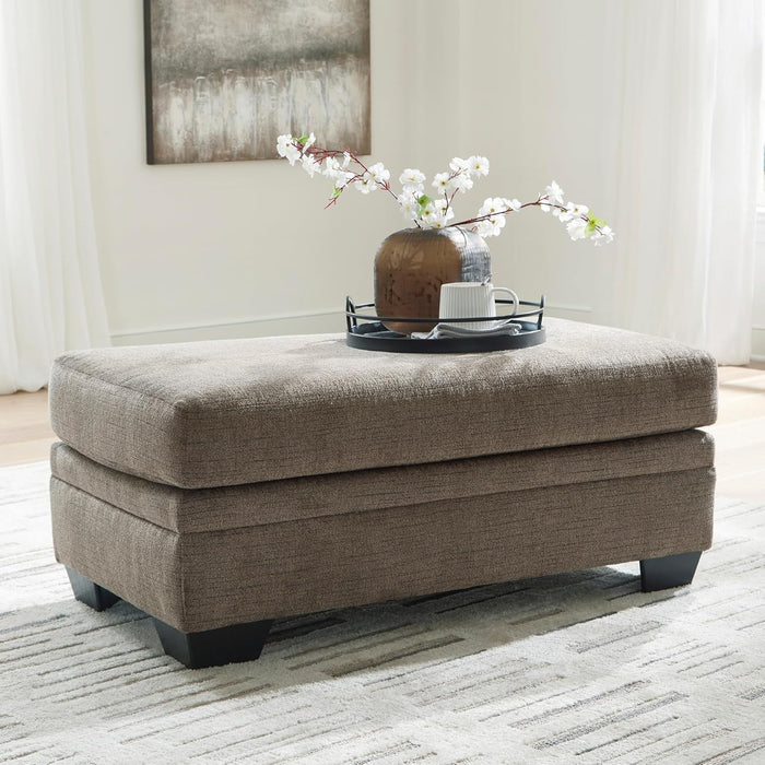 Stonemeade Contemporary Upholstered Rectangular Ottoman, Dark Brown