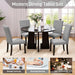 5-Piece round Dining Table Set, Modern 4 Upholstered Chairs for Living,Kitchen Room, 43 Inch, Grey+Black