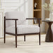 Beige Upholstered Mid Century Accent Armchair 27.1in