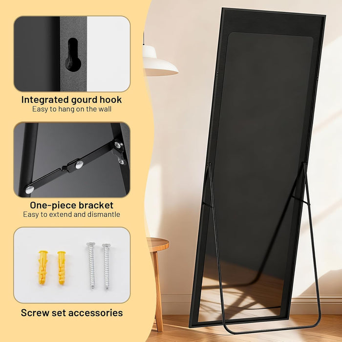 Full Length Mirror, 71"X26"Large Floor Mirrors, for Wall Door Bedroom Bathroom Living Room (Black)