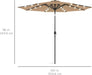 10Ft Solar Polyester LED Lighted Patio Umbrella W/Tilt Adjustment and Uv-Resistant Fabric - Tan