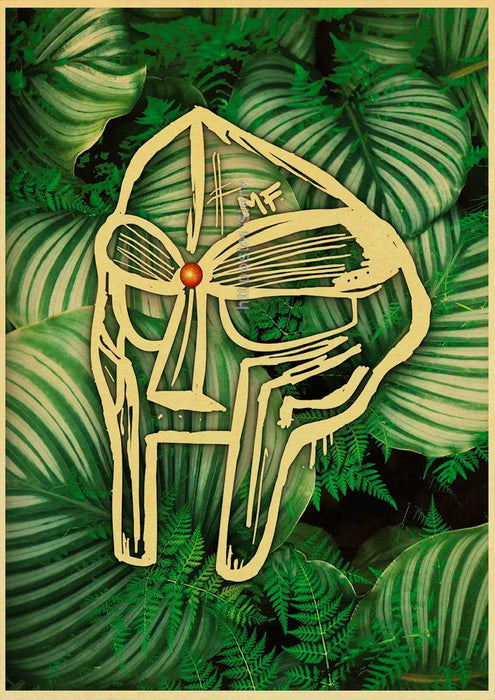 MF Doom Madlib Poster Retro Poster Painting Hip Hop Rap Music Album Star Picture Wall Art for Living Room Home Decor