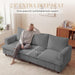 83 Inches CorduroyFabricUpholstery 3 Seater DeepSeat Sofa
