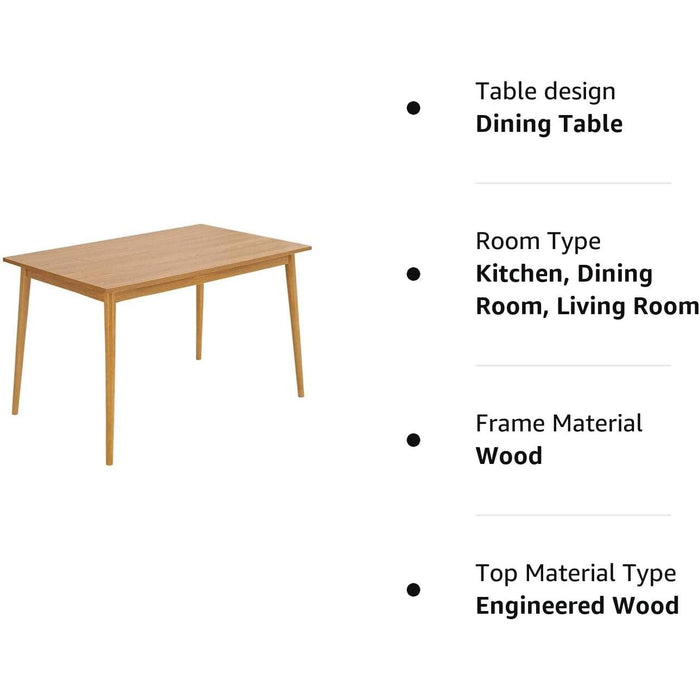Modern 47 Inch Dining Table, Oak Finish